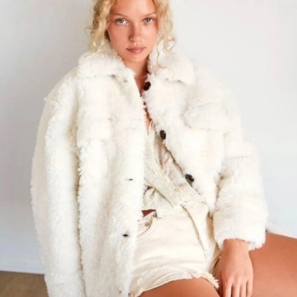 Free People Teddy Jacket Ivory Size XS - Picture 1 of 16